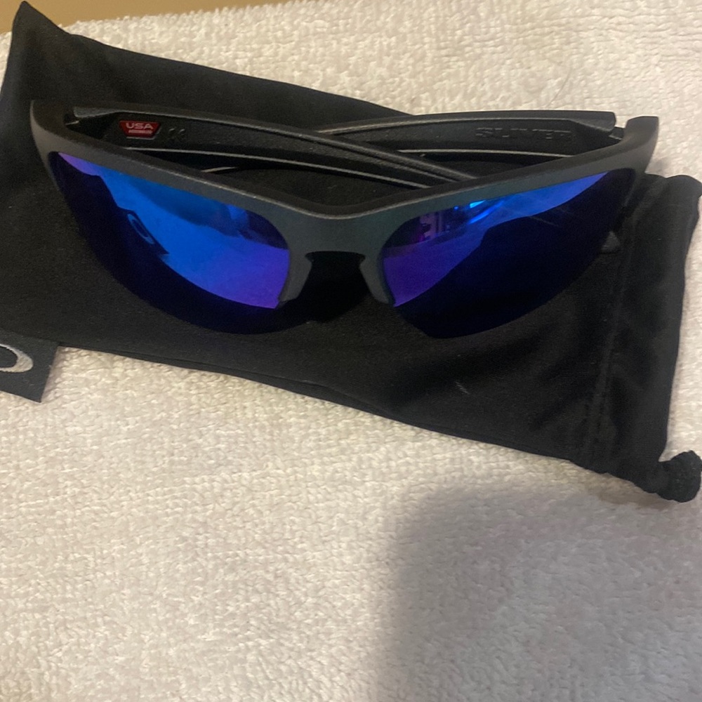Oakley Silver Edge Prizm Sapphire Polarized ! Sunglasses